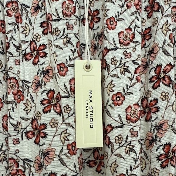 Max Studio Floral Smocked Ruffled Maxi Dress Multicolor Stretchy, Medium NWT - Picture 5 of 9